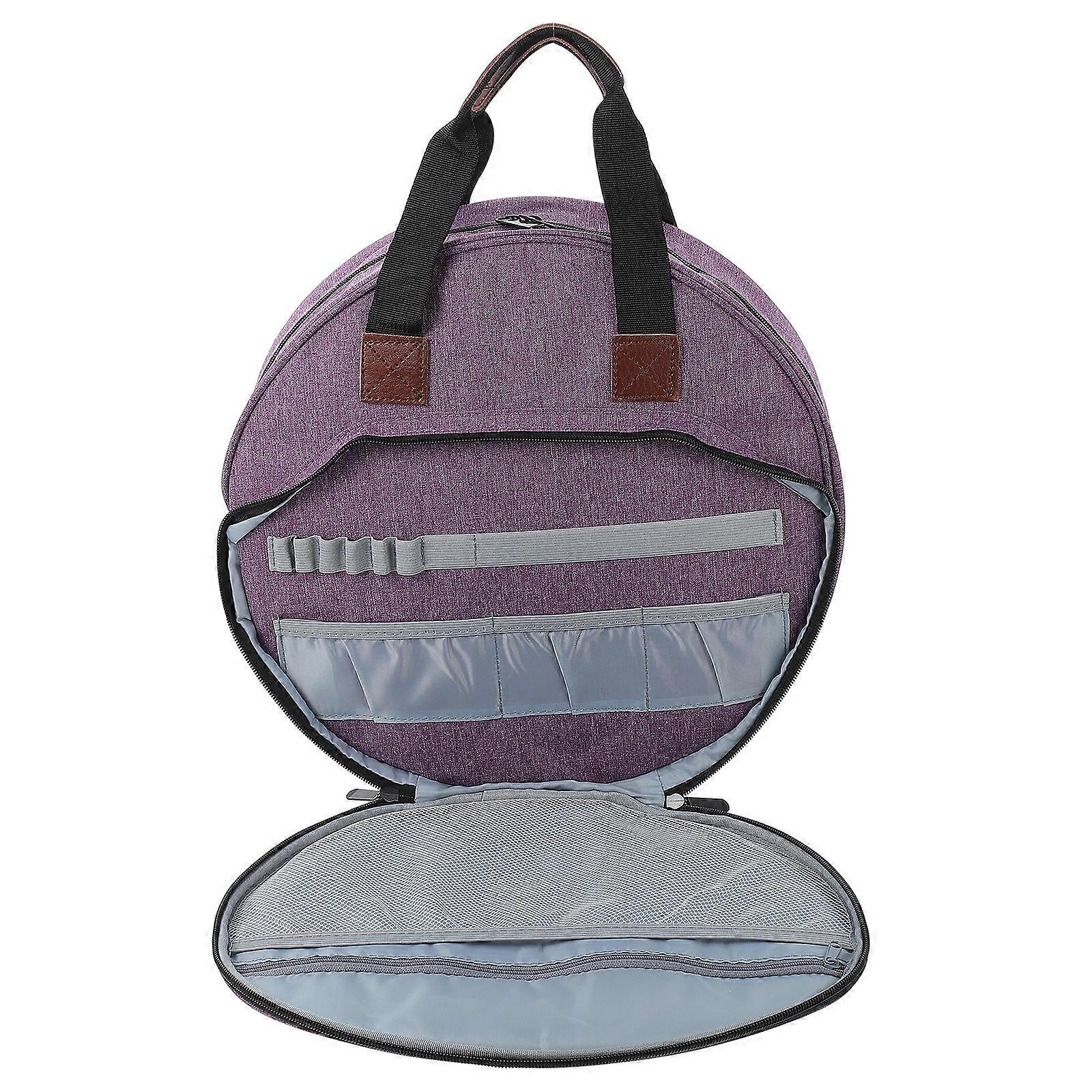 Purple Embroidery Tool Carrying Bag with Multi Pockets for Storage Practical and Attractive Polyester 1pc