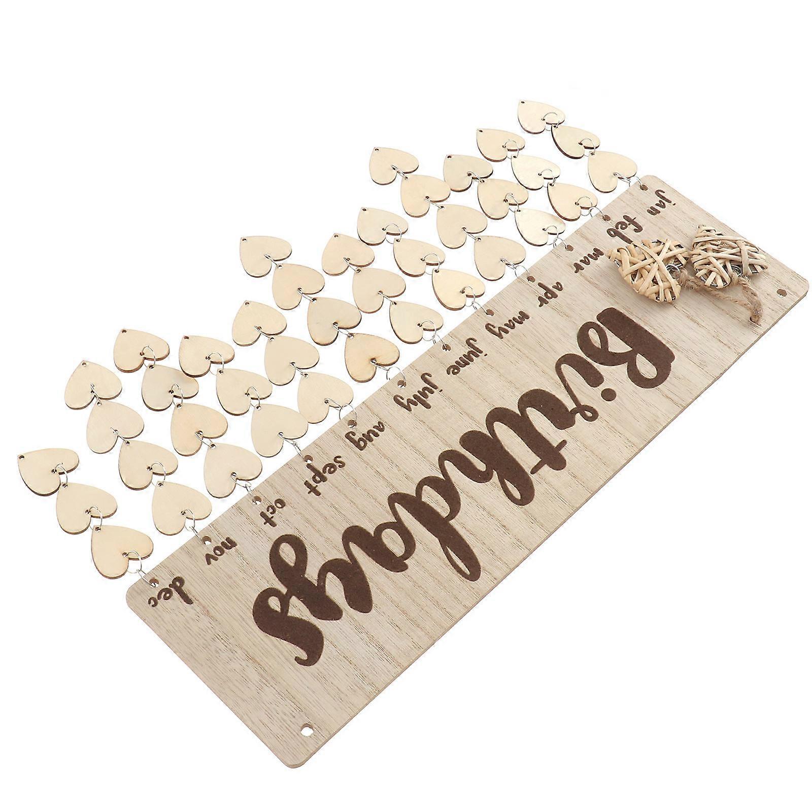 Heart Shaped Wooden Countdown Calendar Wall Decor – Creative Craft for Celebrating Anniversaries, Holidays and Special Days – Easy to Hang Home