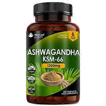 New Leaf Products Ashwagandha KSM-66 1200mg 365 tabletten - Verpakking van 3 stuks