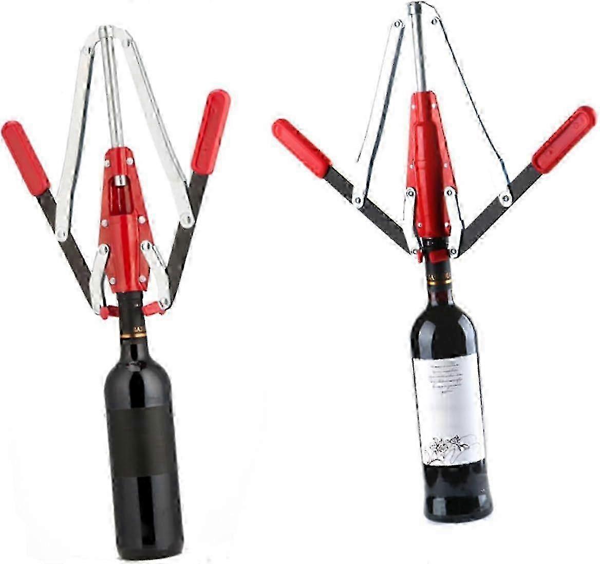 Dual Lever Bottle and Cork Opener for Easy Opening of Bottles and Wine Corks