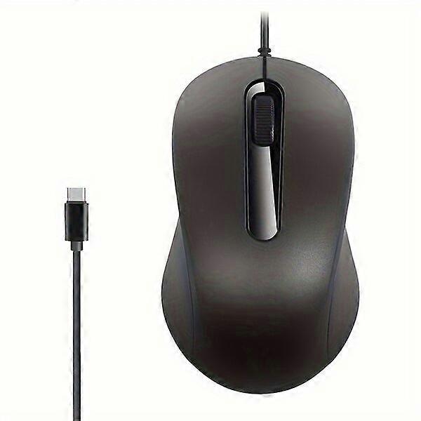 Silent wired mouse with Type-C interface, compatible with computers, tablets and phones