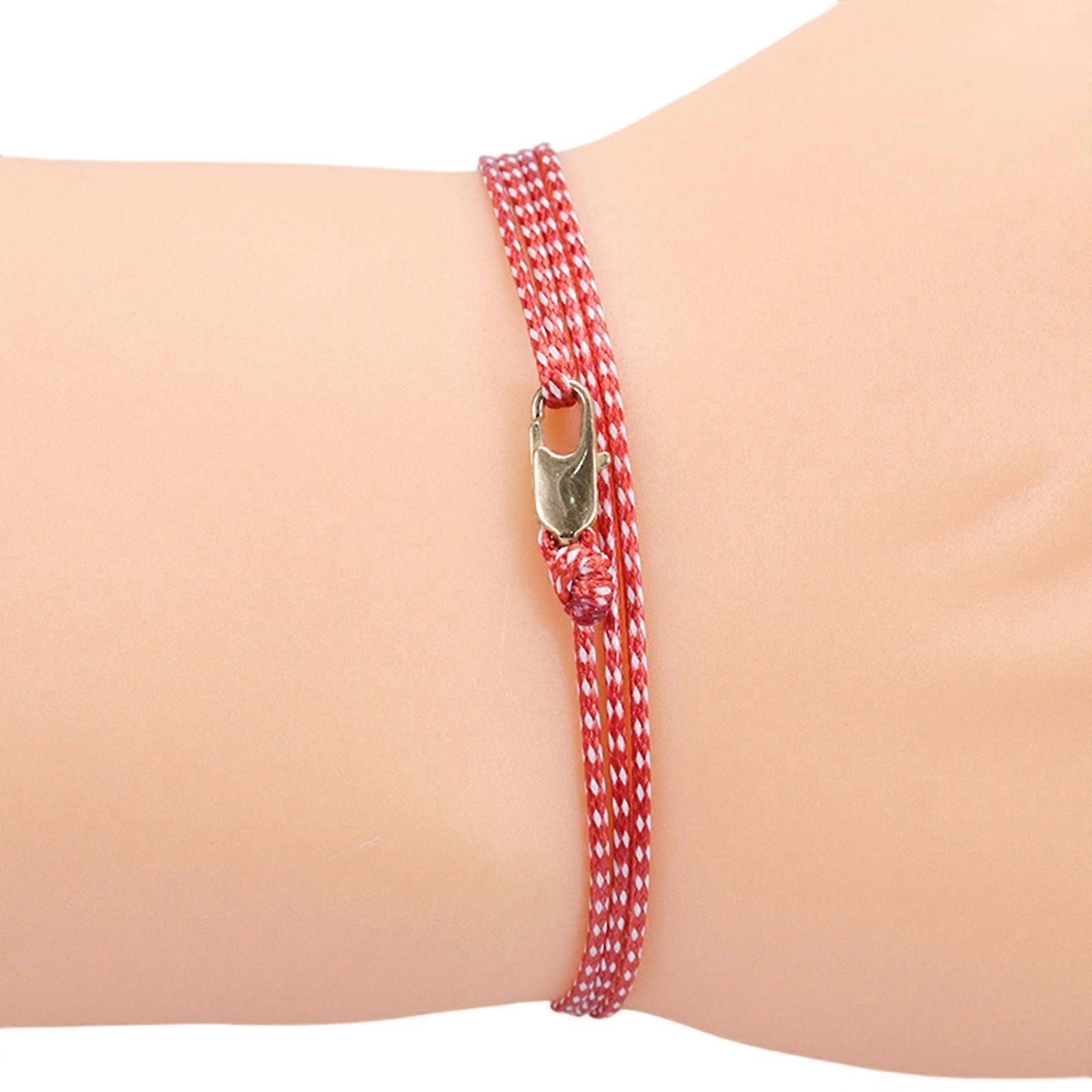 Stackable Waxed Thread Bracelet Copper Metal Closure Adjustable Wrist Jewelry Gift For Birthdays Anniversaries Multicolor