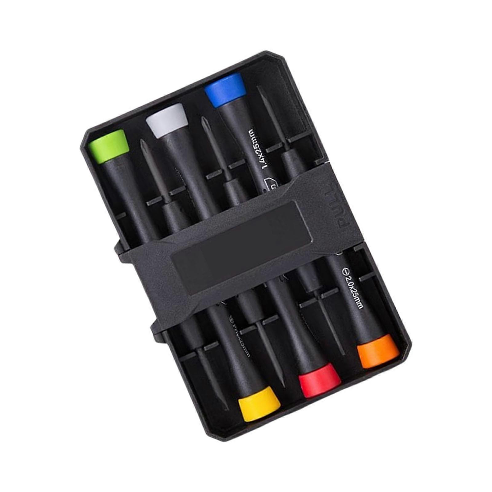 6Pcs Precisions Screwdriver Set Magnetic Small Screwdriver Set Hand Tool for Repairing Computer Eyeglass Phone Watch Multicolor