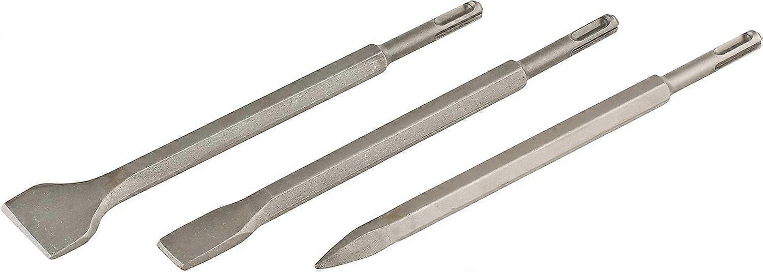 Hammer drill chisel set, 3 pieces - pointed chisel, flat chisel, chipping chisel, KoleZy