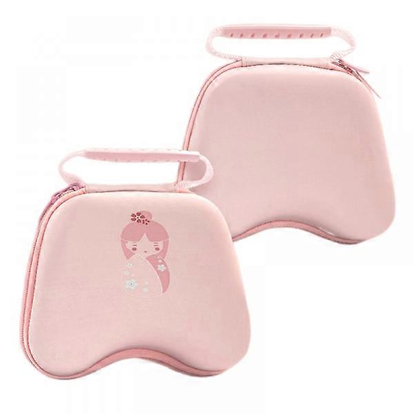Game Handle Storage Bag Portable Compact Hard Case Portable Controller Box Universal Travel Protective Case-Pink