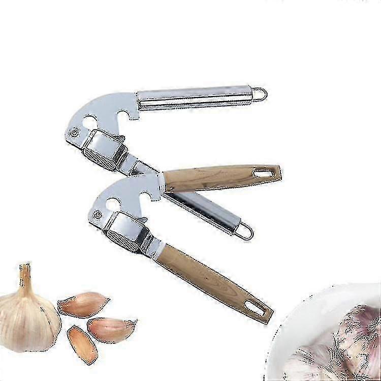 2pcs Stainless Steel Multifunction Garlic Press Crusher Kitchen Ginger Squeezer - Ri