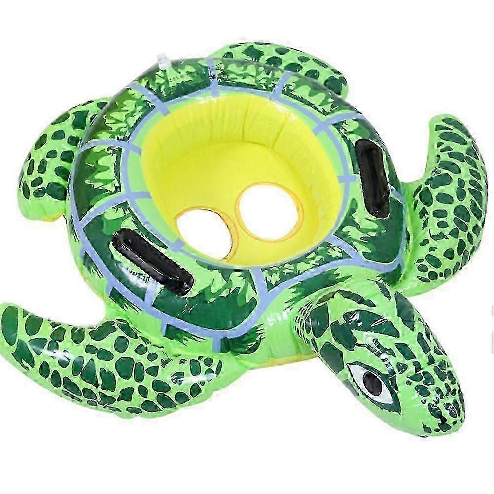 Baby Turtle Ride Swimming Ring, Inflatable Pool Float for Toddlers