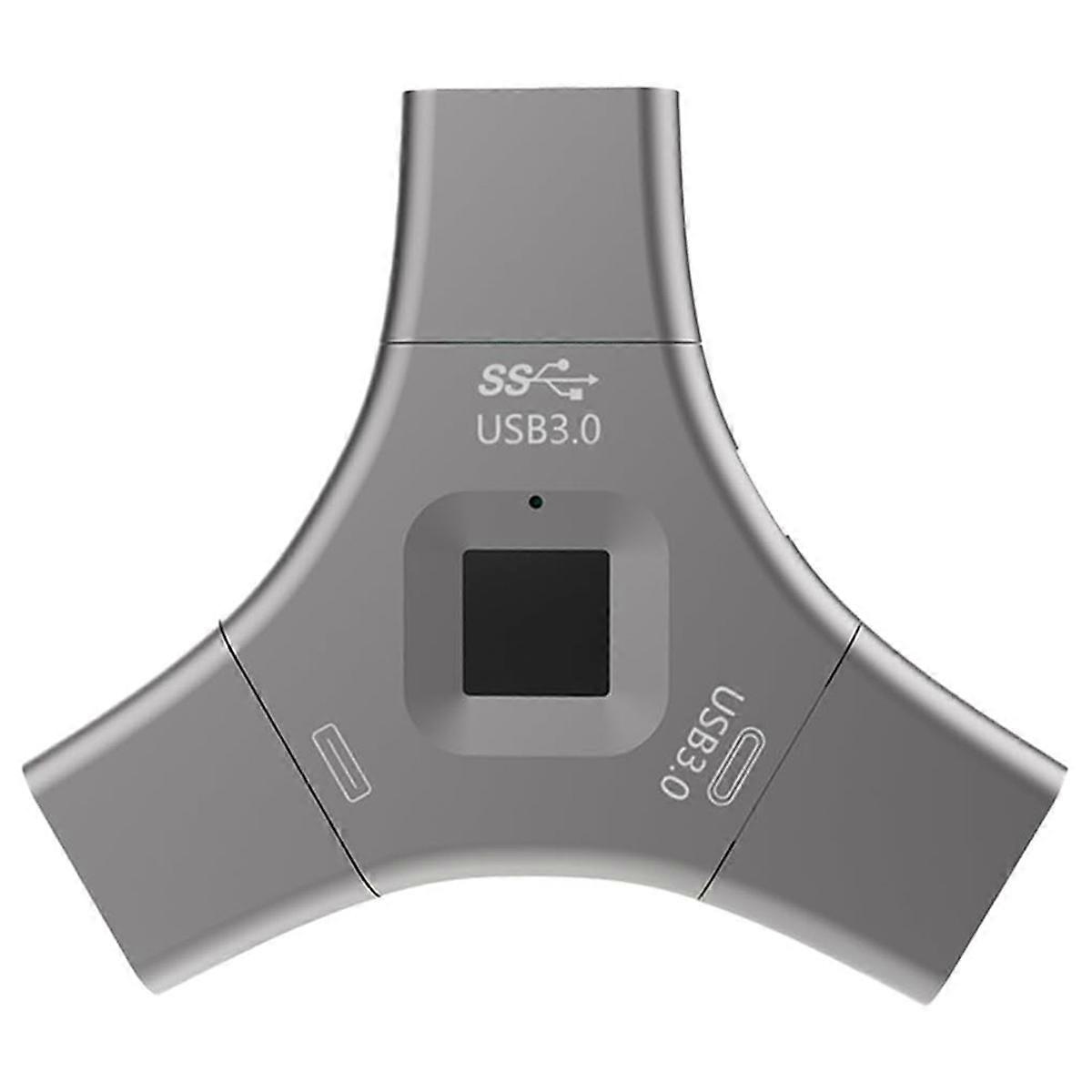 USB3.0 Fingerprint Encrypted Drive, Secure Password Protected USB Disk Encrypted Storage Suitable for Android