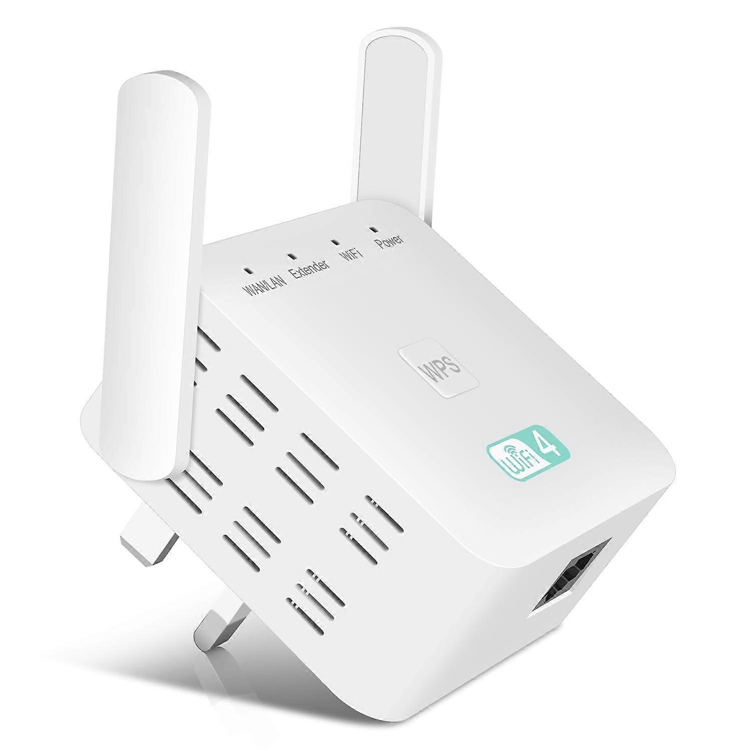 WiFi Extender Booster 300Mbps WiFi Booster Range Extender 2.4GHz Internet Booster with 3650 Sq.Ft Coverage, Easy Setup, UK Plug,Compatible with All Ro