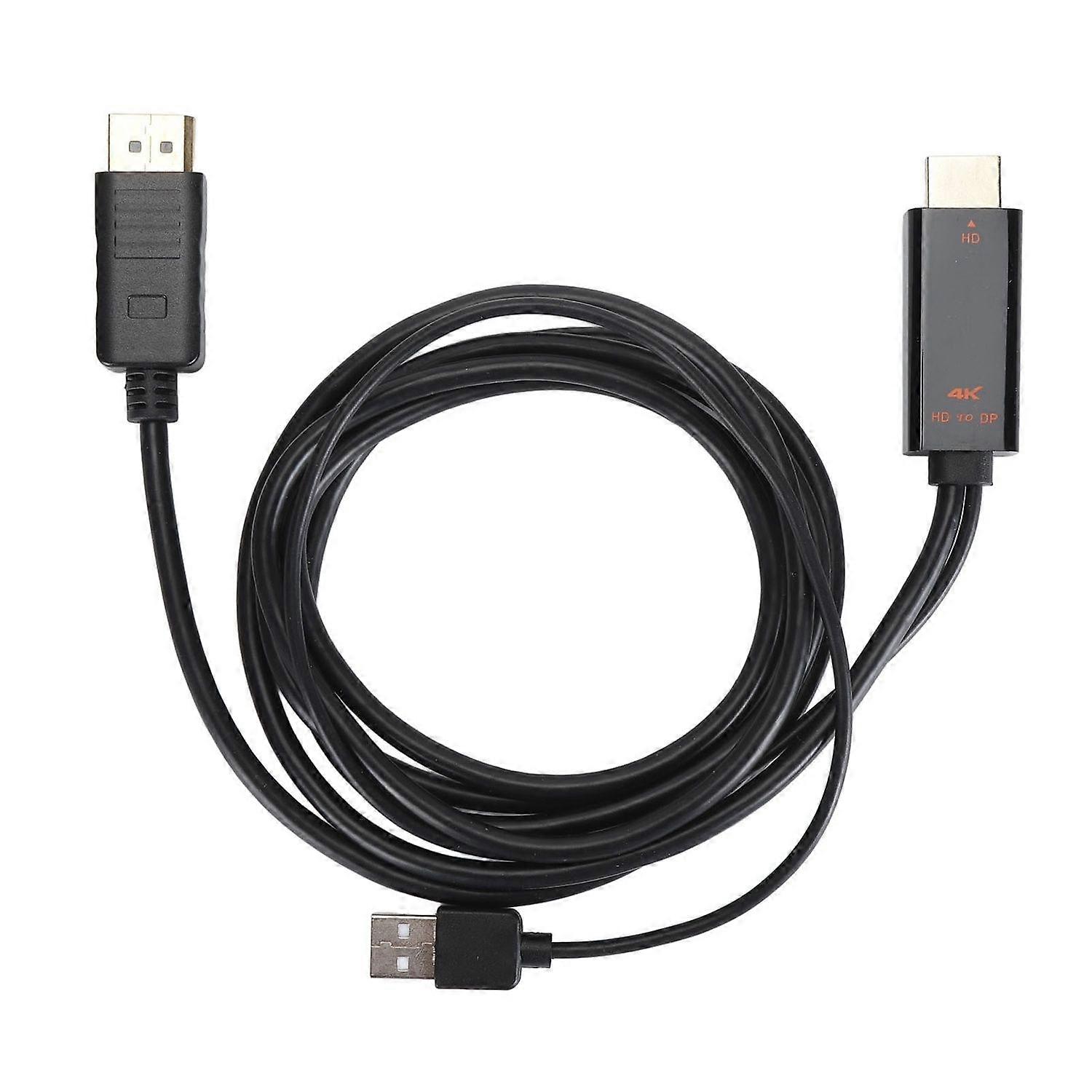 HD Multimedia Interface to DisplayPort Adapter Professional Plug and Play 4K HD Multimedia Interface to DisplayPort Cable 5.9ft(Black)