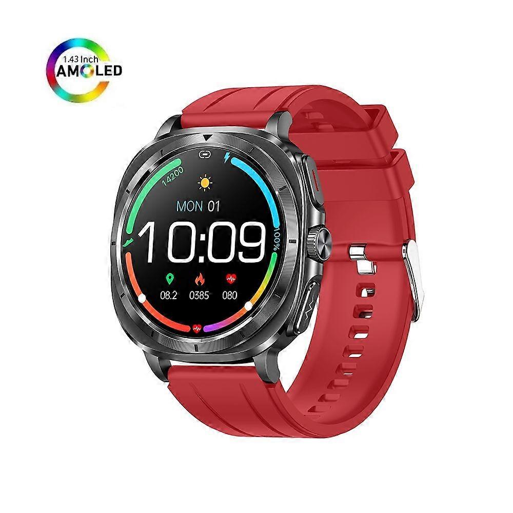 ET492 AMOLED Bluetooth Calling NFC Mood Detection Smartwatch(Red)