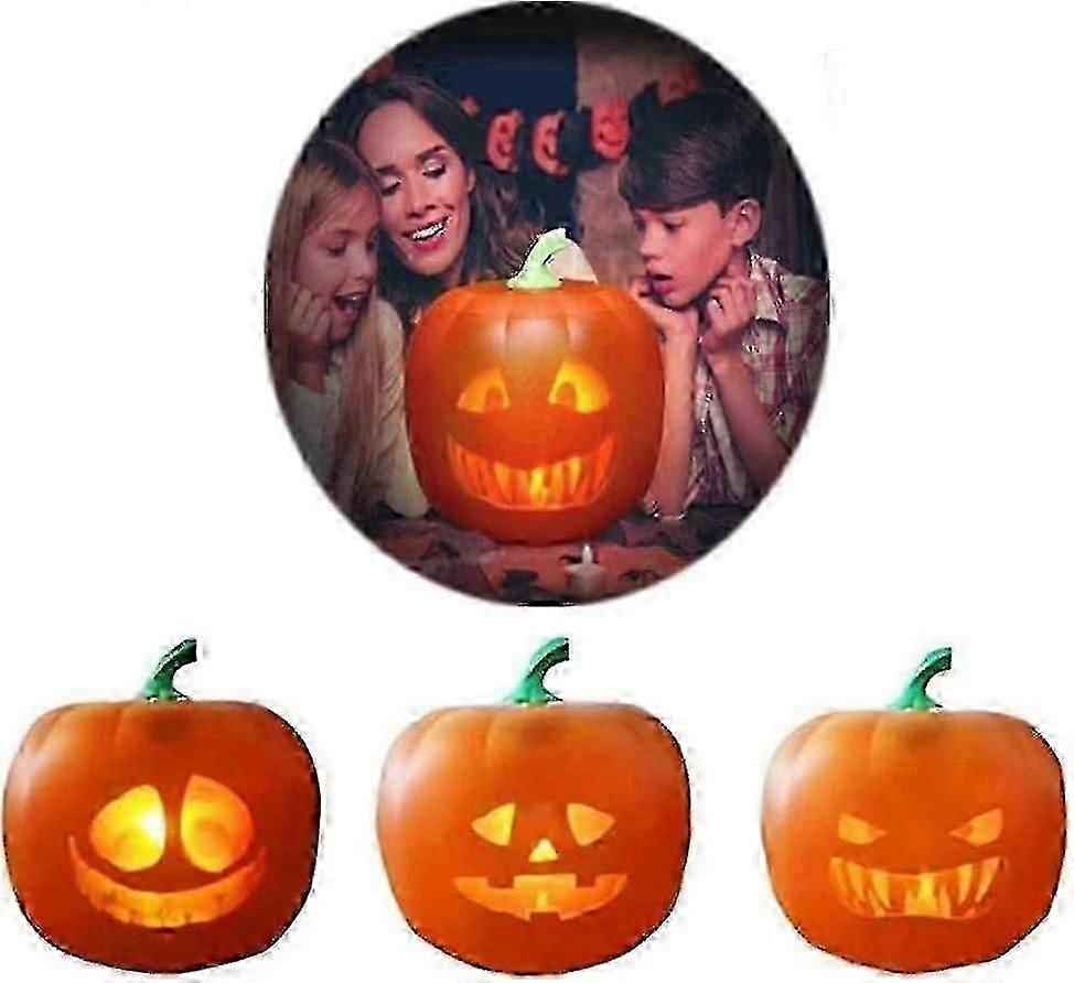 N/f Halloween Flash, Halloween Sprechende Animierte Led Kürbis Projektionslampe Für Home Party, 3-in-1 Led Kürbis Projektionslampe-Yvan