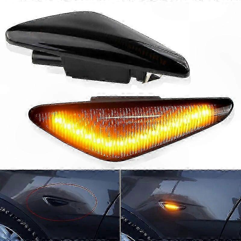 2pcs Canbus Sequential LED Side Marker Lights for   X5 X6 X3 2011-2017 Smoke Blinker Lamp Error-Free