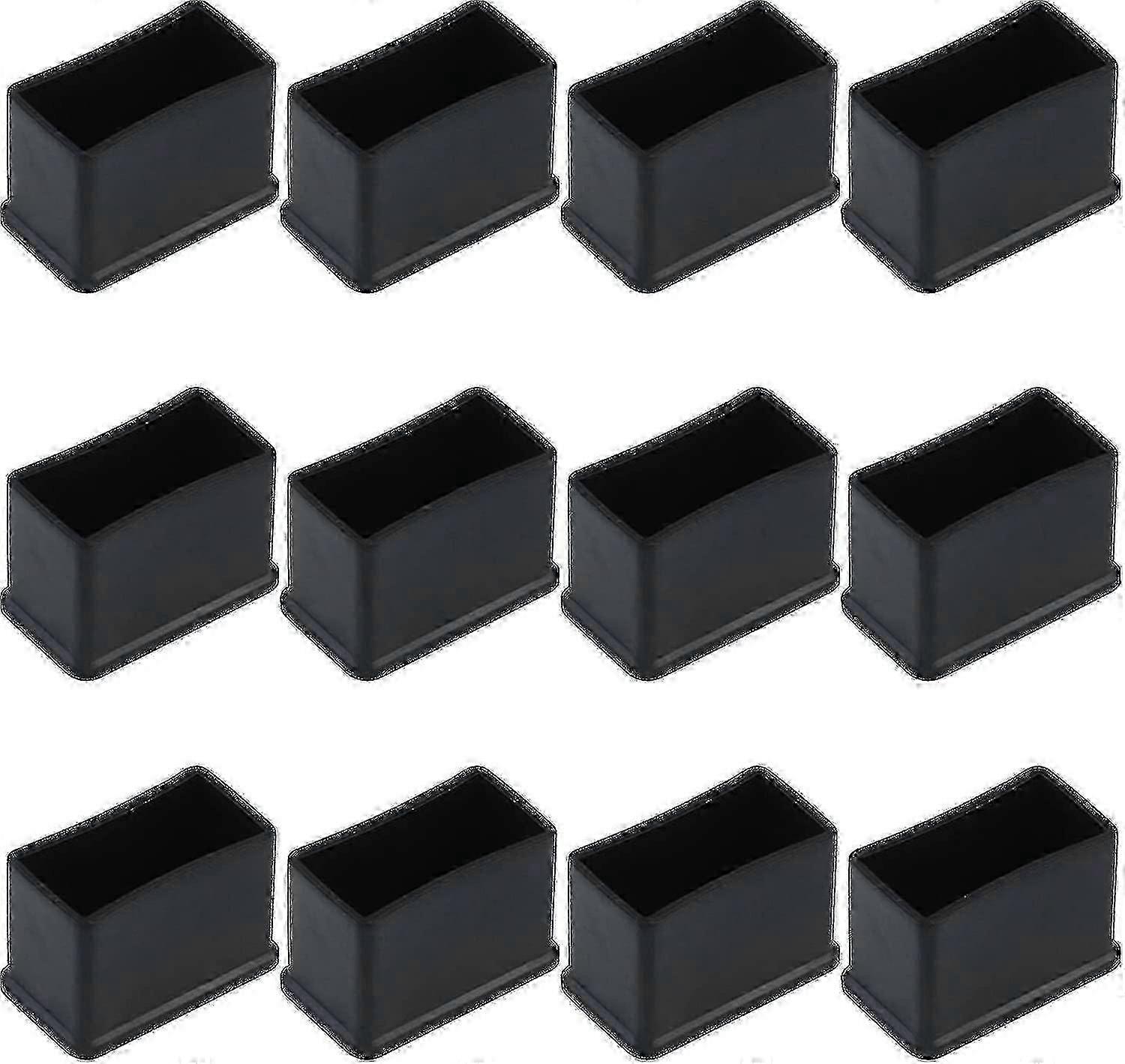 12 Pack 15 X 30 Mm Black Rectangular Rubber Felt Table Or Chair Leg Protector Caps f26 2025