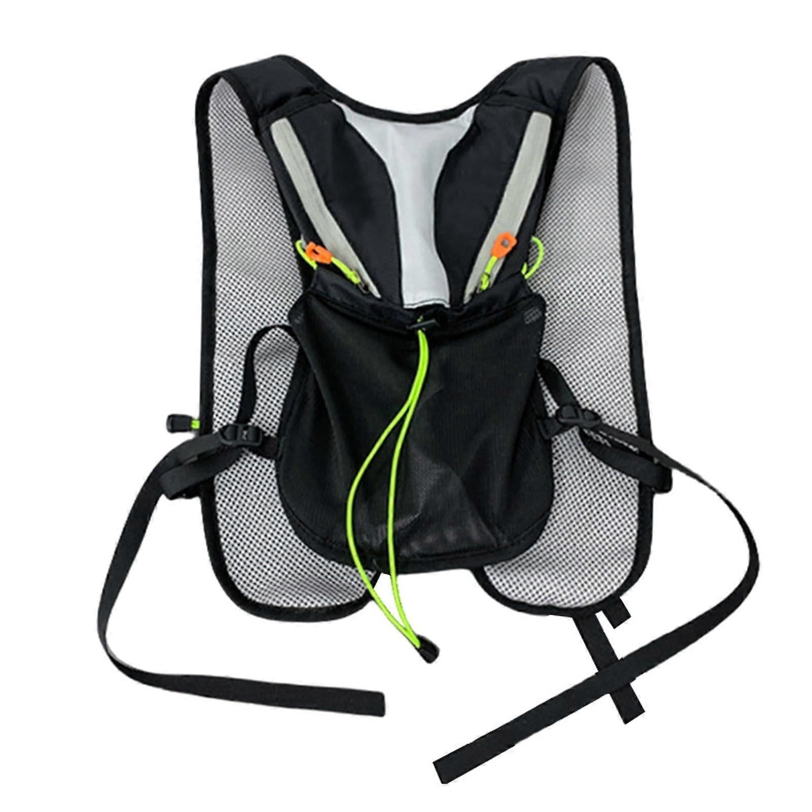 Running Hydration Vest With Bladder, Adjustable Chest Straps, Reflective Design, Multiple Pockets For Trekking, Cycling