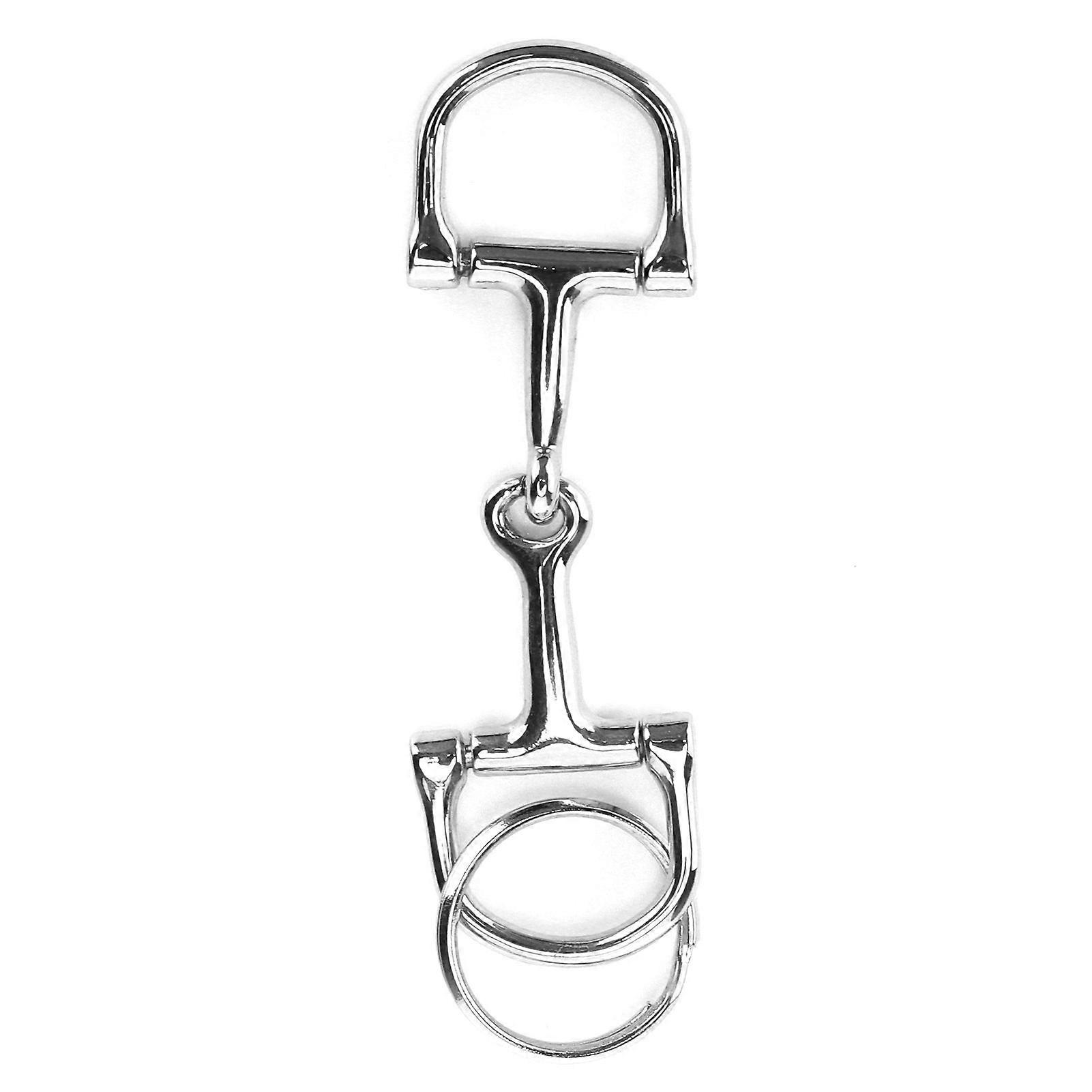 Portachiavi con filetto a forma di D, resistente anello in argento con filetto in lega di zinco, portachiavi con filetto per cavallo