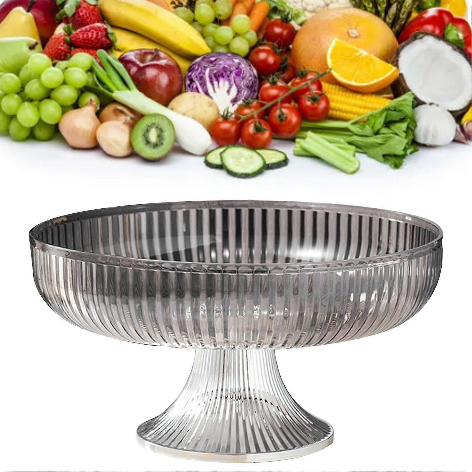 Multifunctional Plastic Fruit Plate 24.5x14.5cm Silver Gray