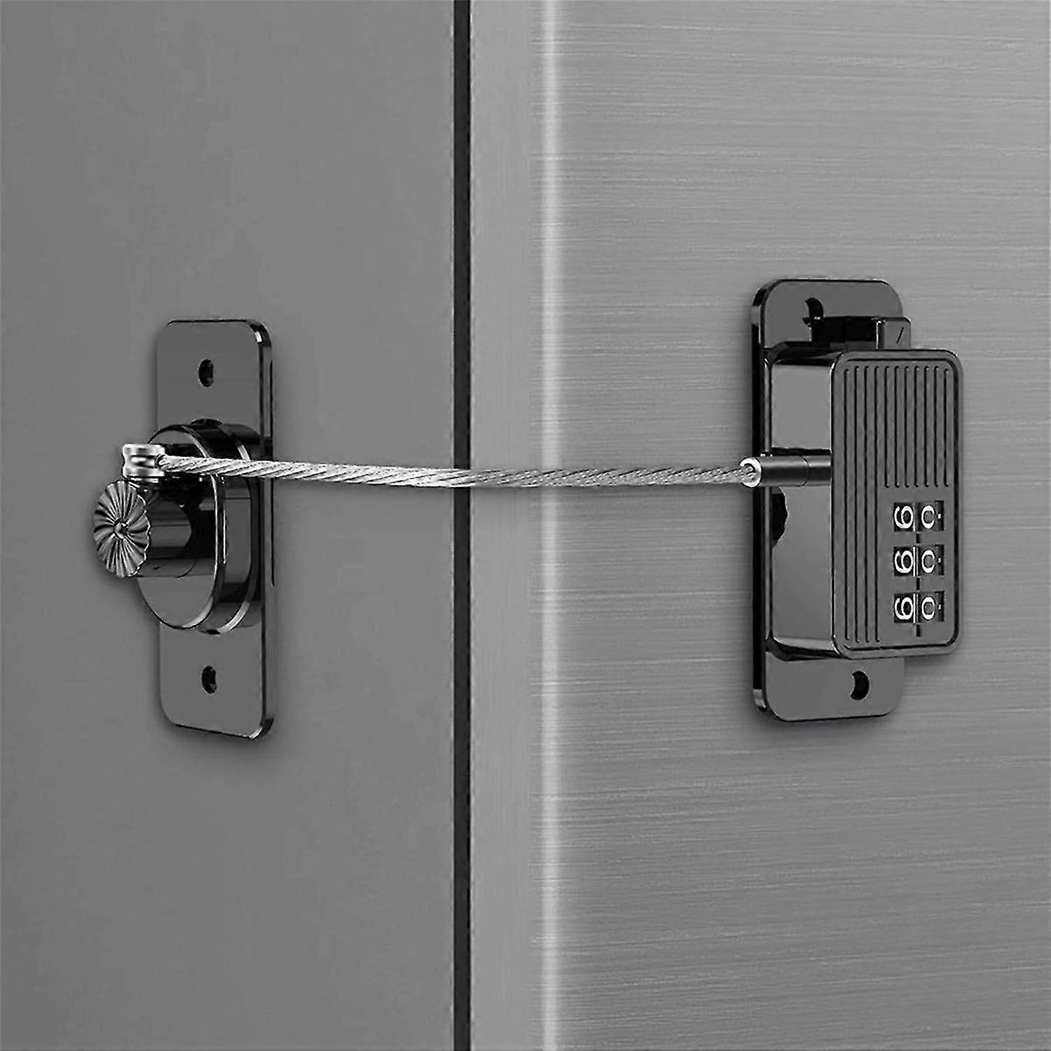 Fridge Lock, Refrigerator Lock, Keyless One-Click Access, Black