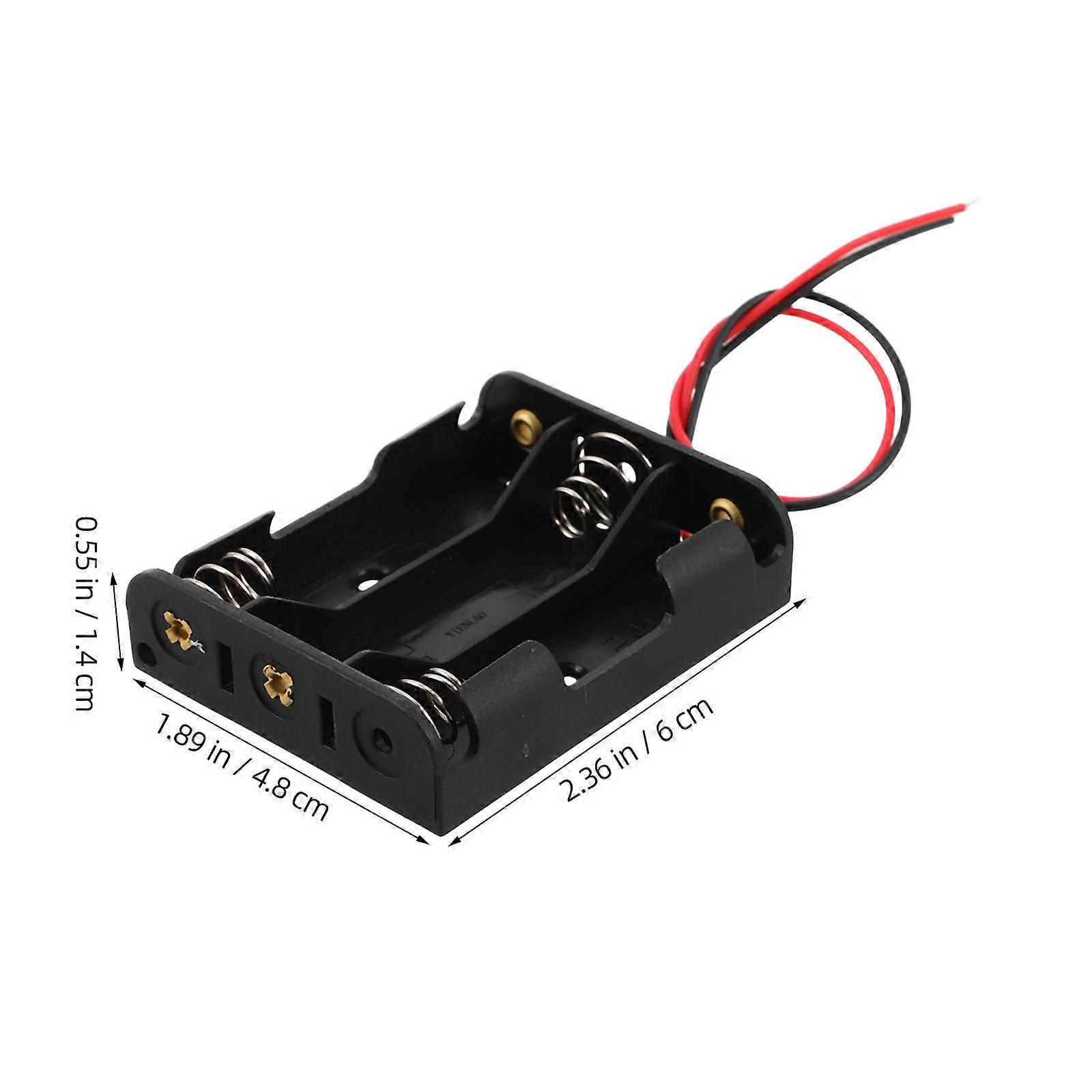 Aa Battery Holder Battery Case Holder for Toy Car Black Plastic Suitable for Diy Projects 5Pack