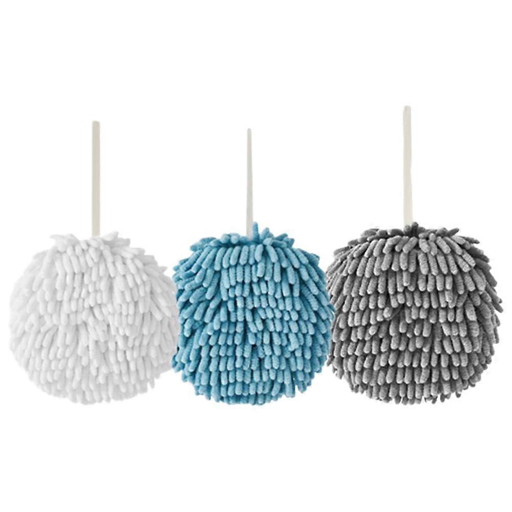 Quick Dry Hand Towels for Bathroom and Kitchen Microfiber Assorted Color with Hanging Loop 3Pcs