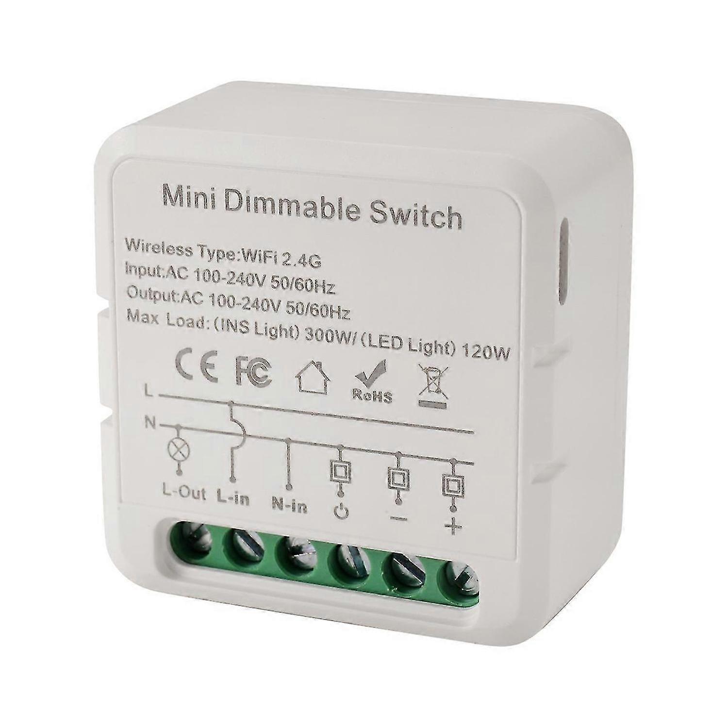 Tuya WiFi Smart Dimmers Switch Module Supports 2 Way Control LED Lights Dimmable Switch Work with fo