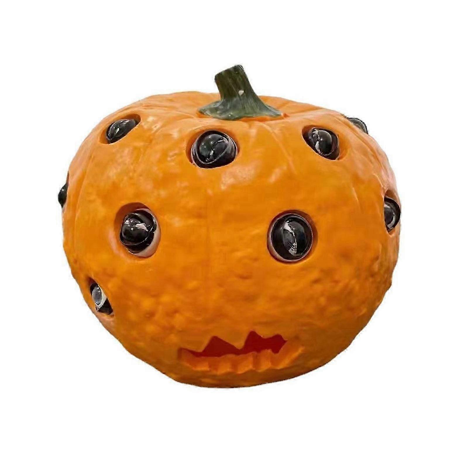 New Upgraded Scary Halloween Pumpkin with Moving Eyes, Multi Eye Squint Pumpkin Halloween Decorations,Halloween Artificial Pumpkins Decoration