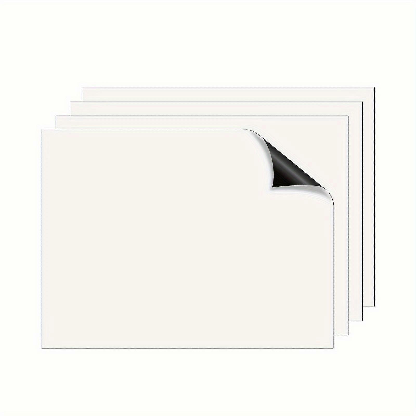 5 Sheets Non-Erasable White Vinyl Magnetic Sheets - 8.3" X 11.7"  A4 Single - Sided Blank Vinyl Magnetic Sheets, DIY Handicraft Vinyl Magnetic Sheets