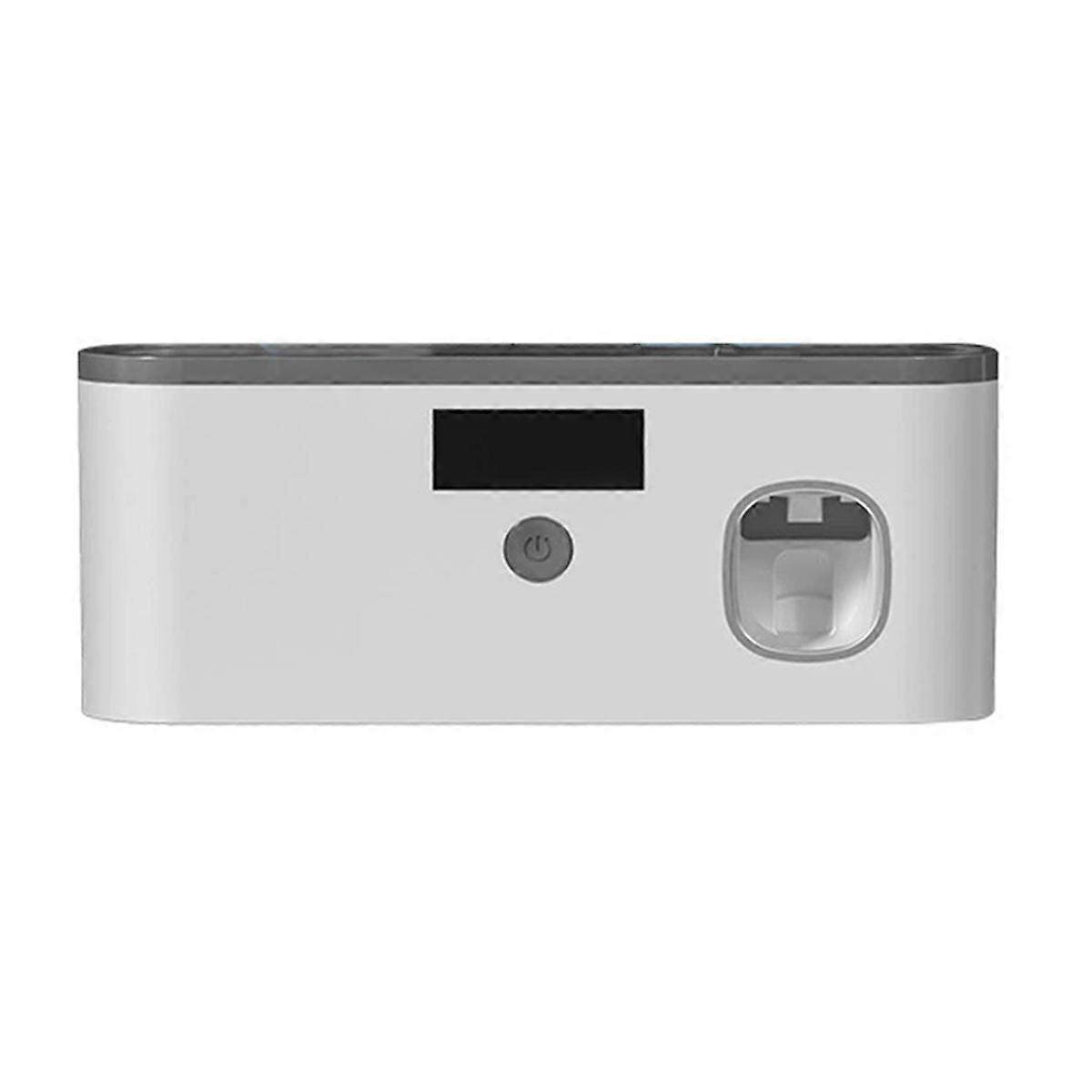 USB Rechargeable Toothbrush Disinfect Automatic Toothpaste Dispenser with 5 Slot Toothbrush Storage Box Rack