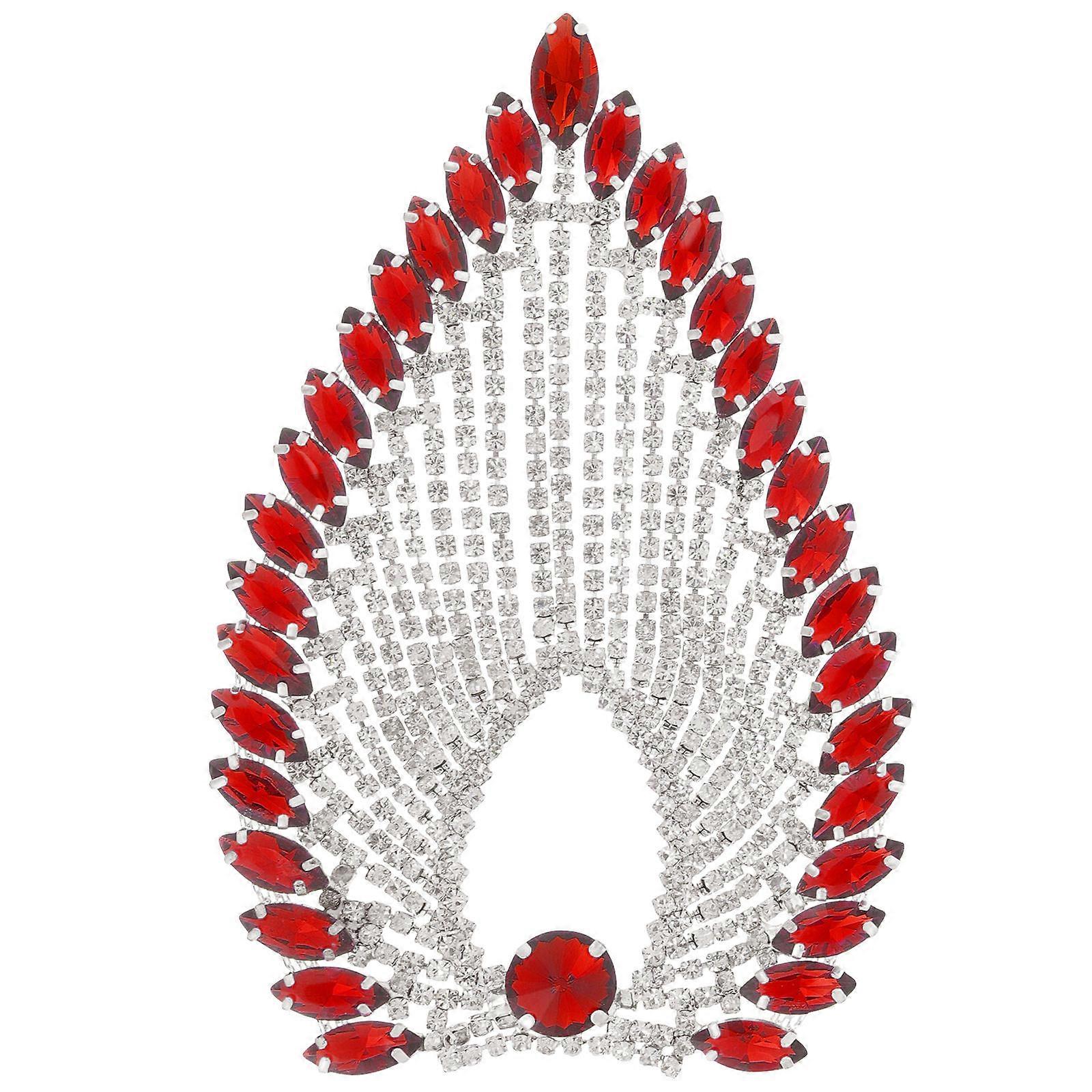 Crystal Handbag Appliques for Decoration Use 1 Piece Red Alloy Patch