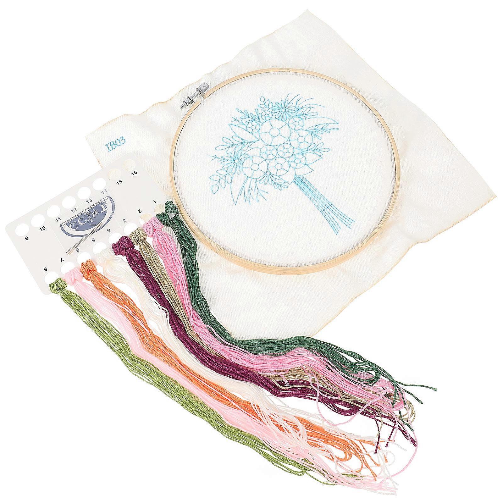 Hand-Held Flower Pattern Embroidery Tools DIY Kit for Stitching 1Set