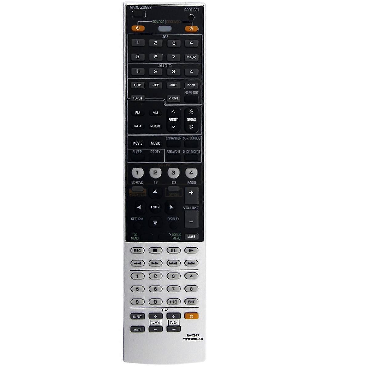 RAV347 WT92830JEX Replaced Remote Control For AV Receiver