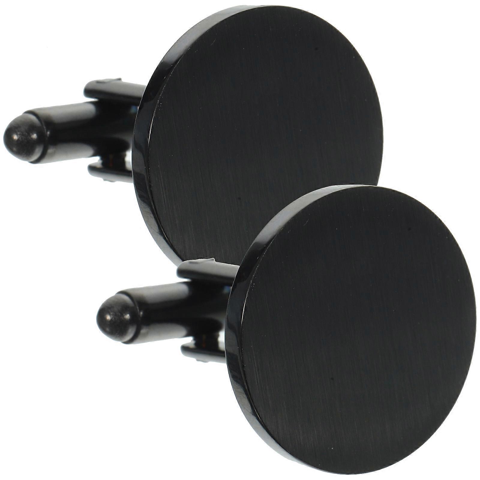 Elegant Round Cufflinks 3 Pairs Black Accessory For Men And Women 2X2Cm Perfect For Anniversaries And Formal Meetings