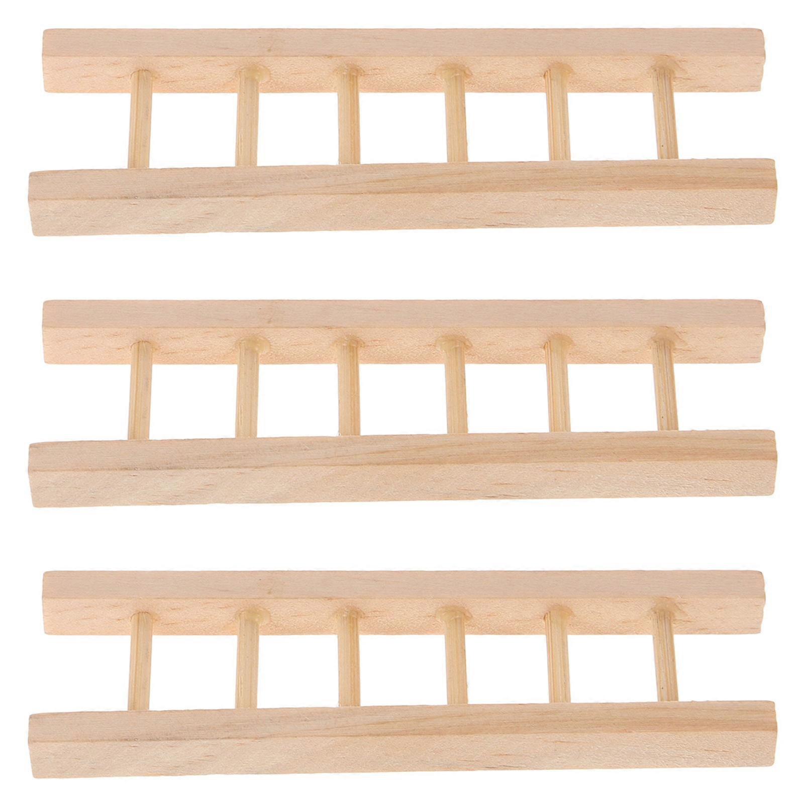 6 Pcs Miniature Wooden Ladders Ideal For Creative Play And Role Playing In Doll Houses And Micro Landscapes With Decorative Function