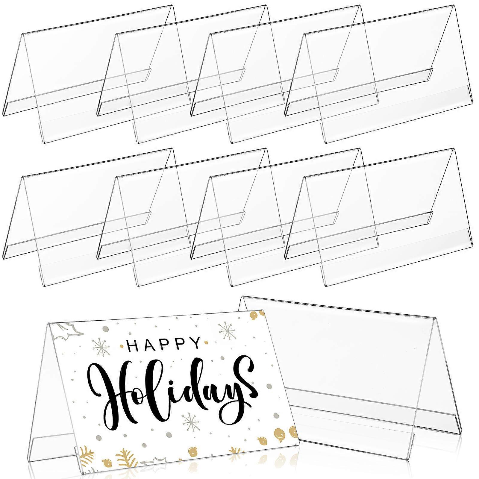 Acrylic Name Plates Name Place Cards Meeting Equipment 18.00X10.00X0.50CM Triangular Design Stable Support 20 Pcs