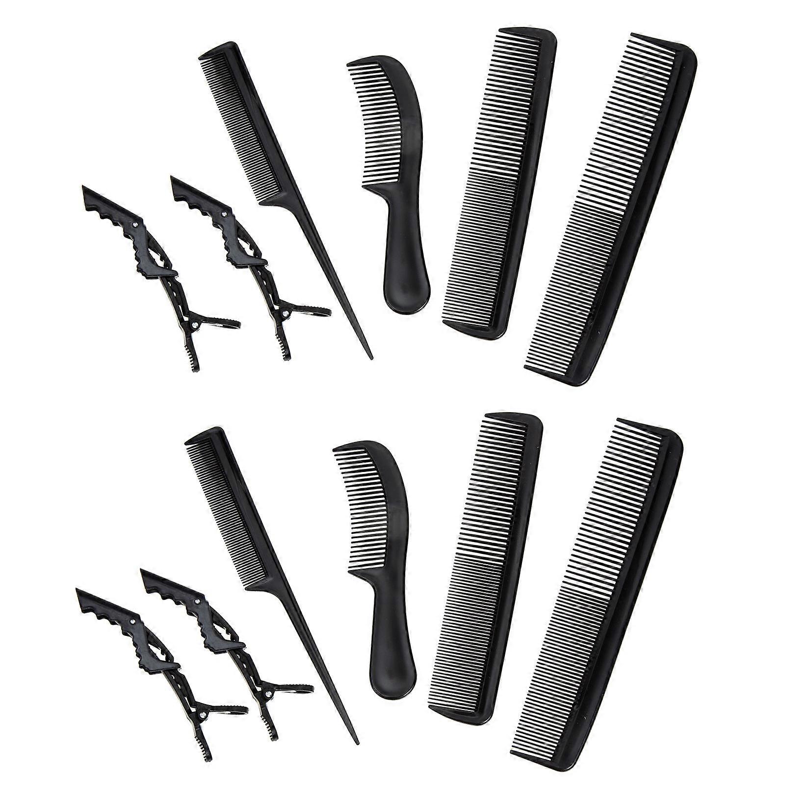 Comb Set Hair Detangling Tool for Styling 2Sets Black