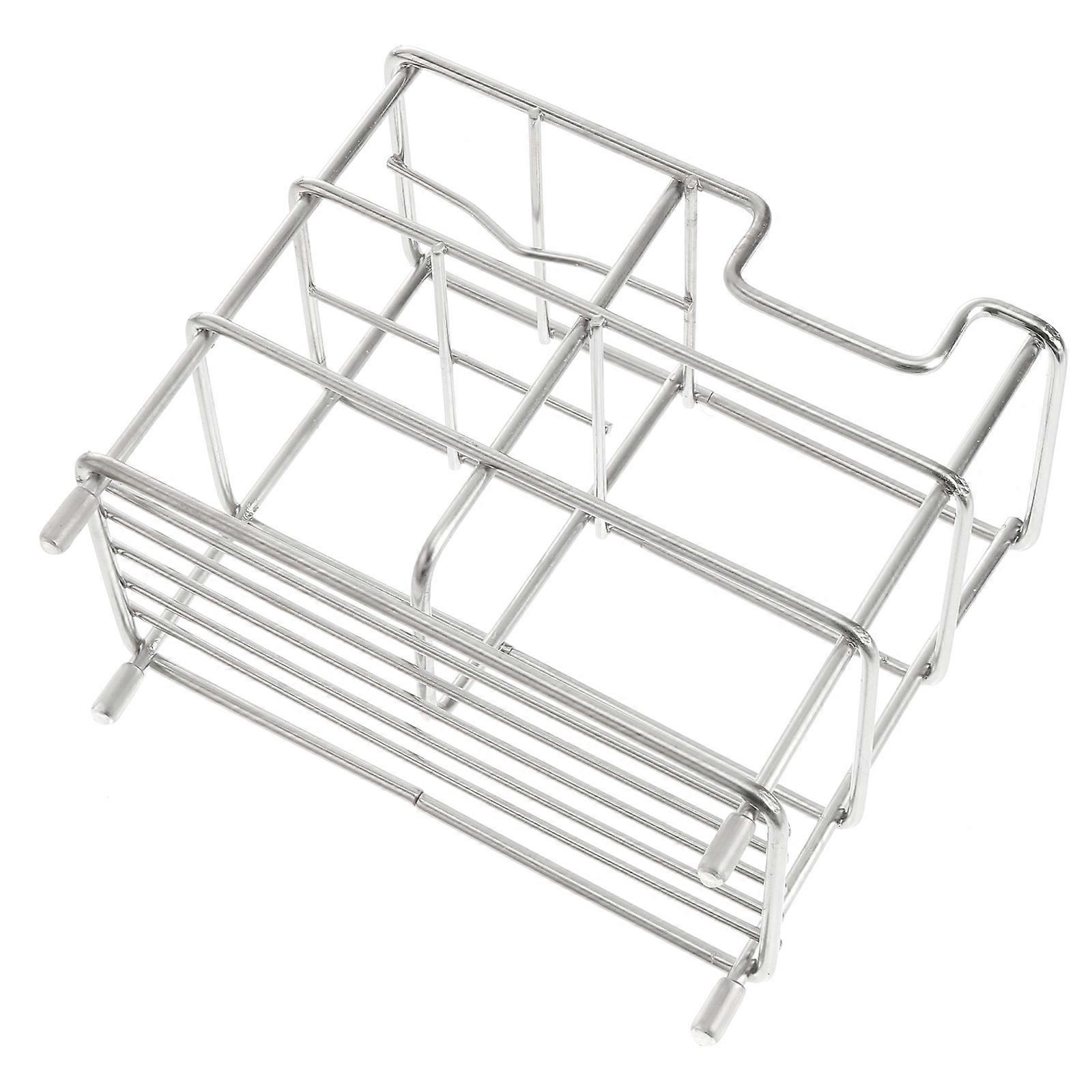 Hollow Toothpaste Stand 2Pcs Rectangular Bathroom Supplies Anti-Corrosion Orderly Storage Silver