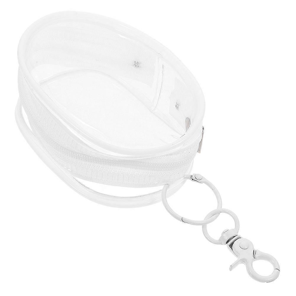 White Clear Figure Display Case with Keychain for Storage Use PVC