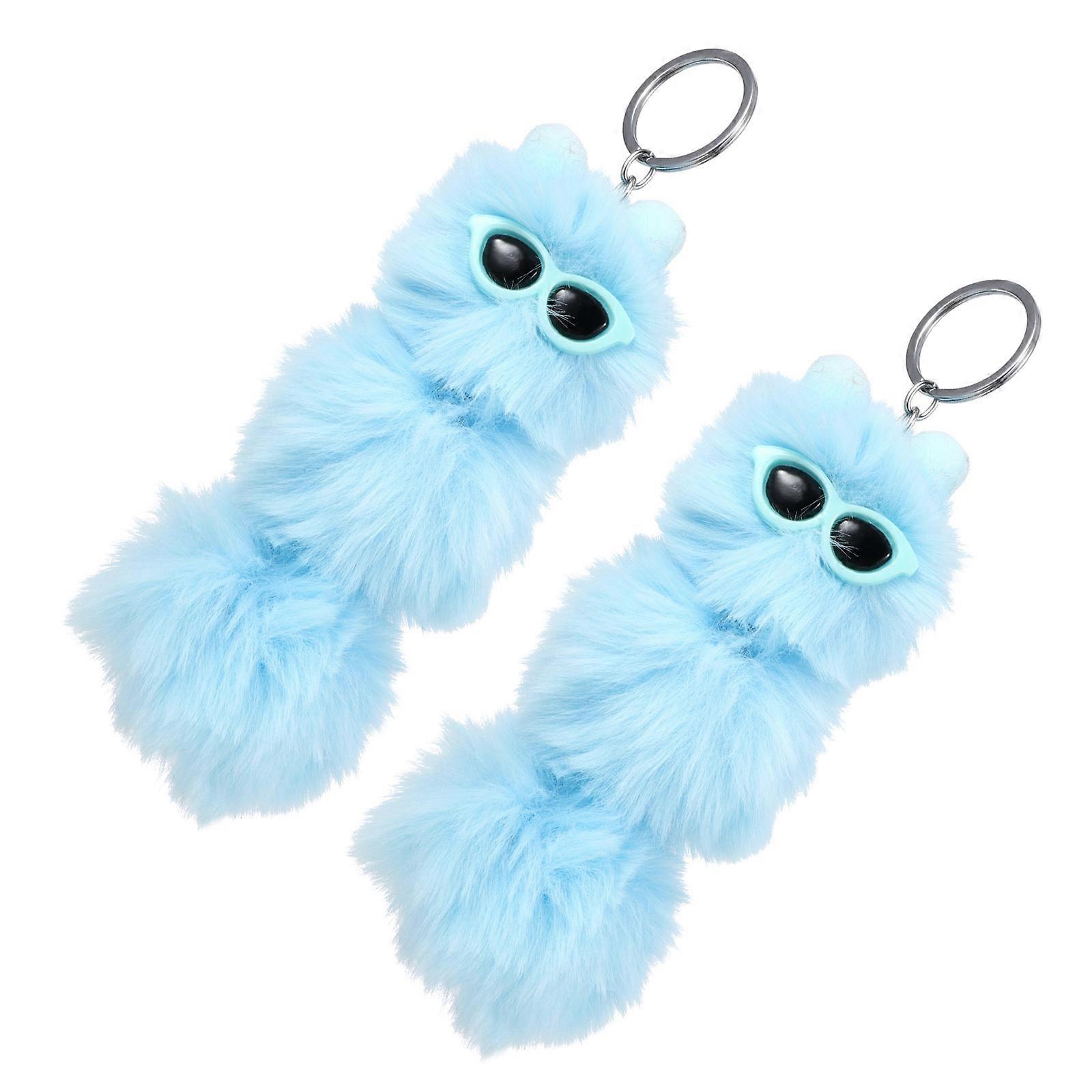 Caterpillar Plush Key Chain Pendant for Decoration 4Pcs Bundle
