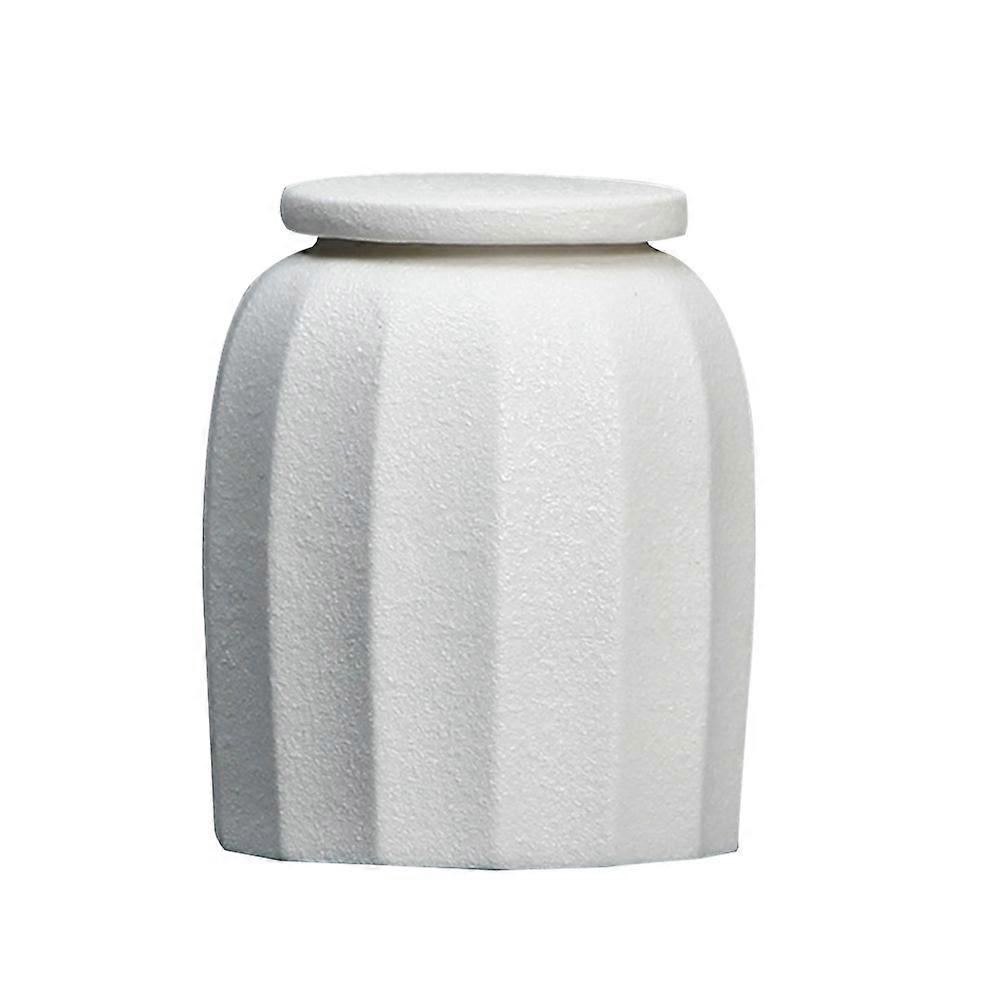 3Pcs White Ceramic Tea Jar for Coffee Spices Storage with Sealed Lid