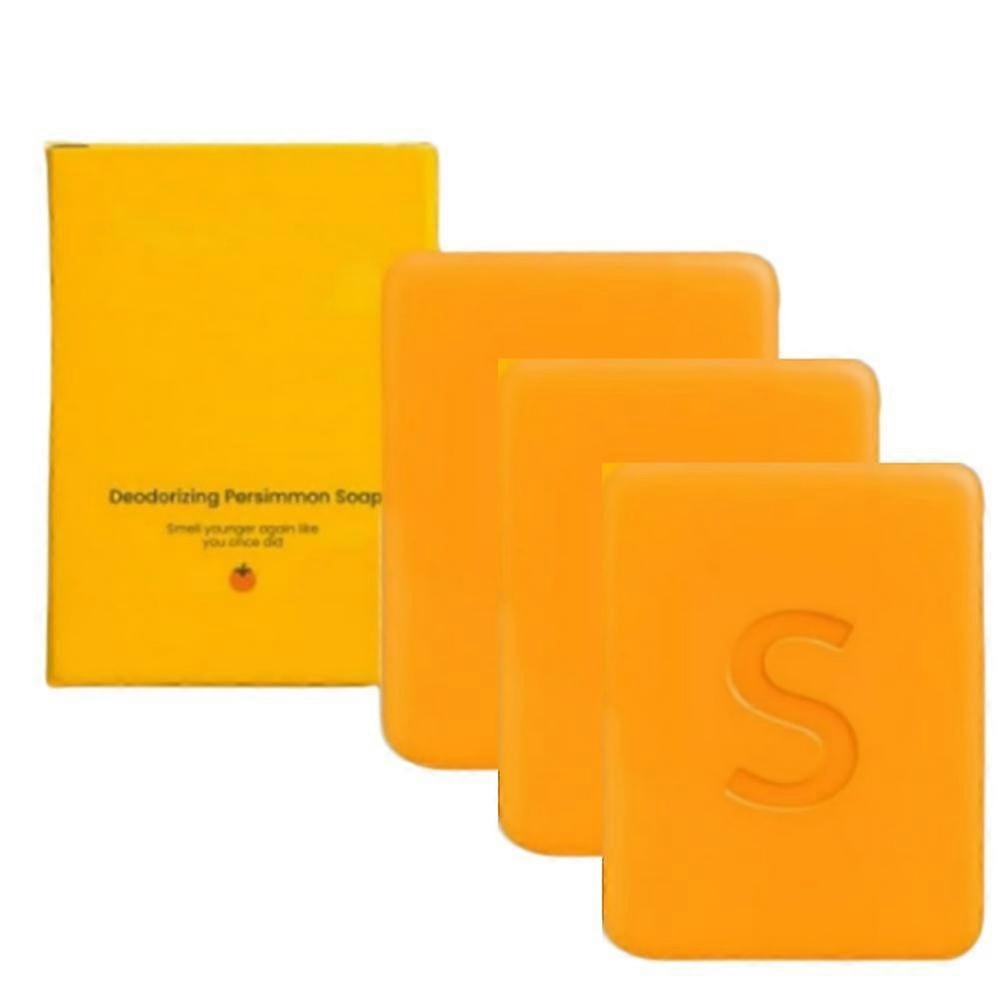 1/2/3x Swarva Persimmon Soap Bar Body Odor Control Deodorant Soap For Men Women