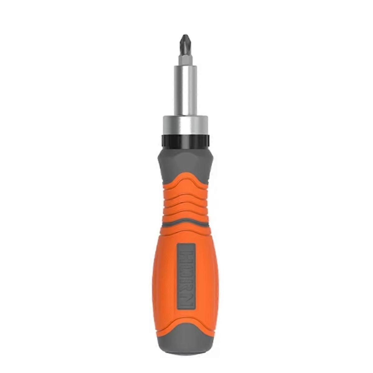 11 in 1 Ratchet Screwdriver Hidden Screwdriver Head Multi Angle Corner Capable Multifunctional Screwdriver Tool Orange