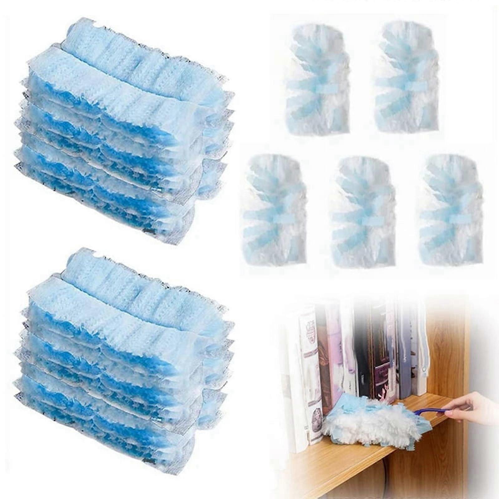 60 Pieces Disposable Dusters with Replace Heads Refills Bulk Duster Brush for Cleaning Home Office Blinds Car