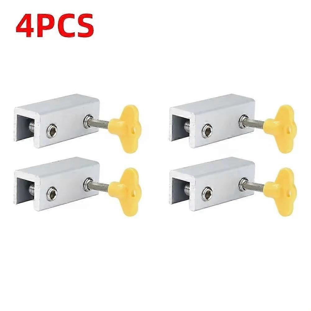 4 Pcs Window Safety Lock Aluminum Alloy Sliding Lock Sliding Door Anti-theft Lock Adjustable Buckle Window Stopper Lock for Home