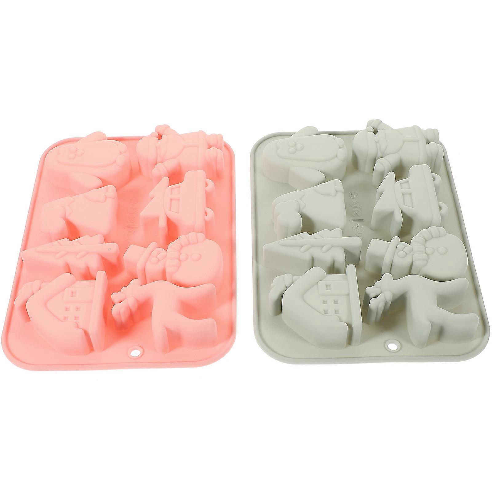 Assorted Color Christmas Chocolate Molds 6 Pcs Non-Stick Silicone Design For Baking Candy Making Pastry Decoration