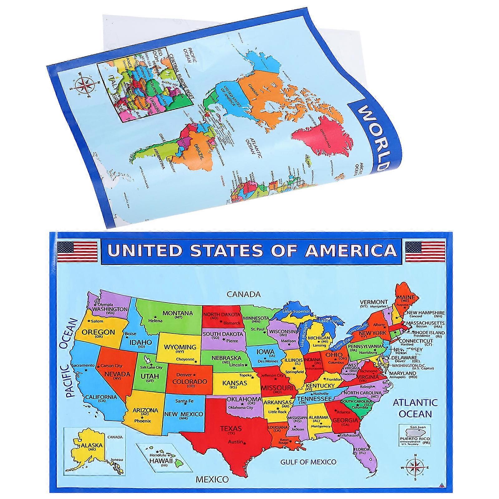Interesting Geography Poster Decorated For Classroom Teaching 3 Sets With Bright Color Ideal For Teens Room