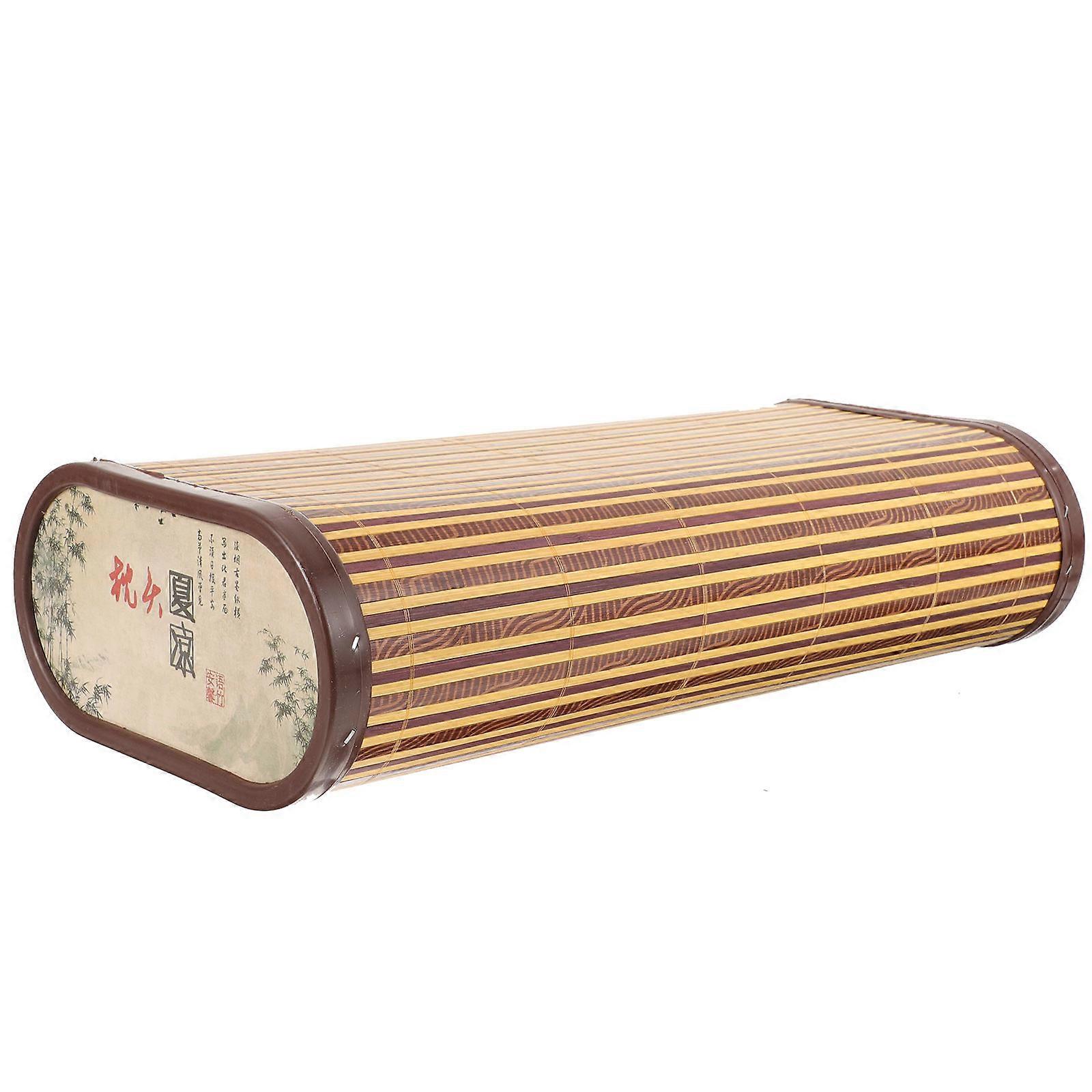 Bamboo Cooling Pillow Bamboo Sweat Steam Room Use Comfortable Ergonomic Design Coffee Color 1Set