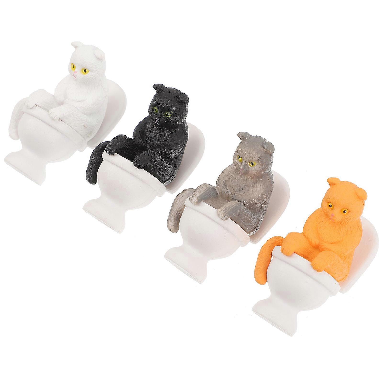 Desktop Cat Decor Cartoon Cat Ornaments for Tabletop Decor 16Pcs