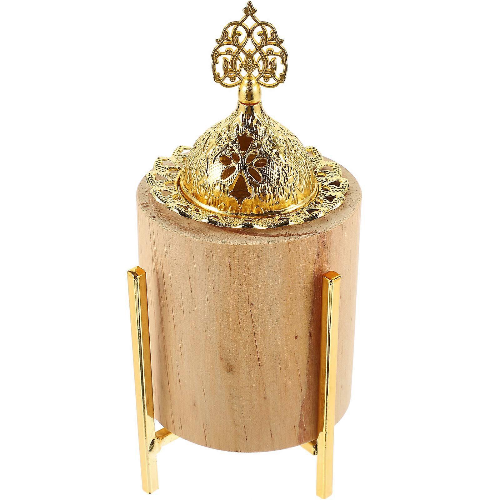 Wood Incense Burner Middle East Style for Storage Use 4Pcs Set