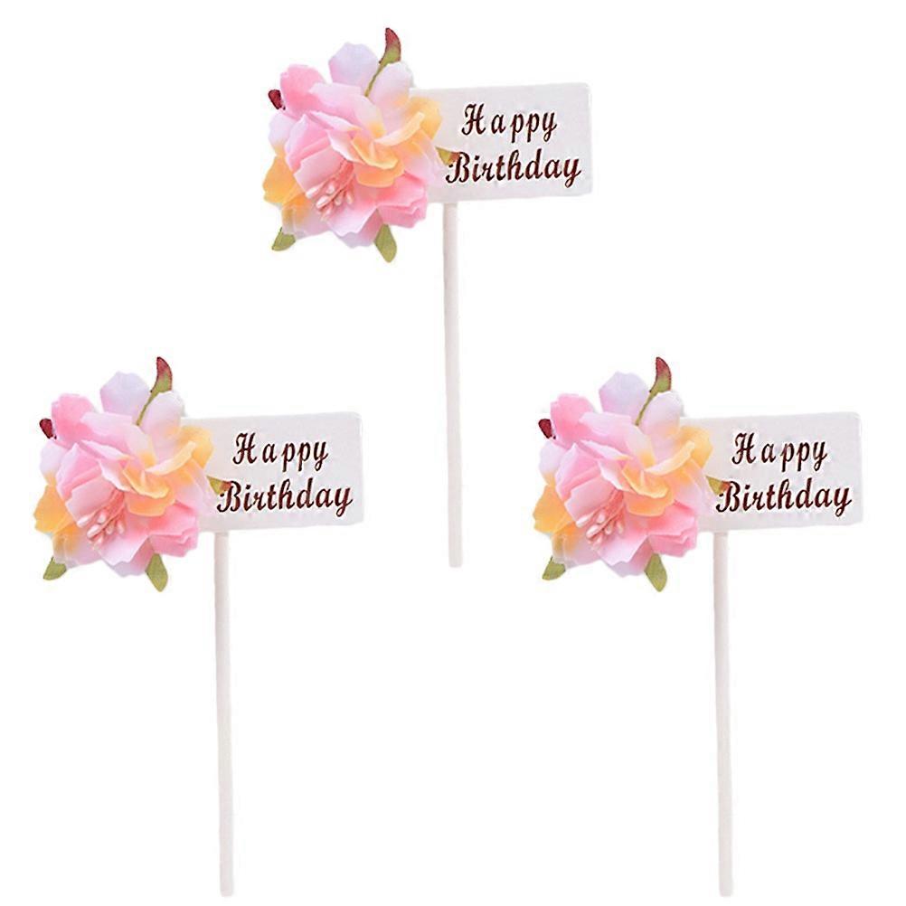 Birthday Party Cake Decoration Flower Cake Toppers 12 Pcs Romantic Style Ideal For Birthday Celebrations