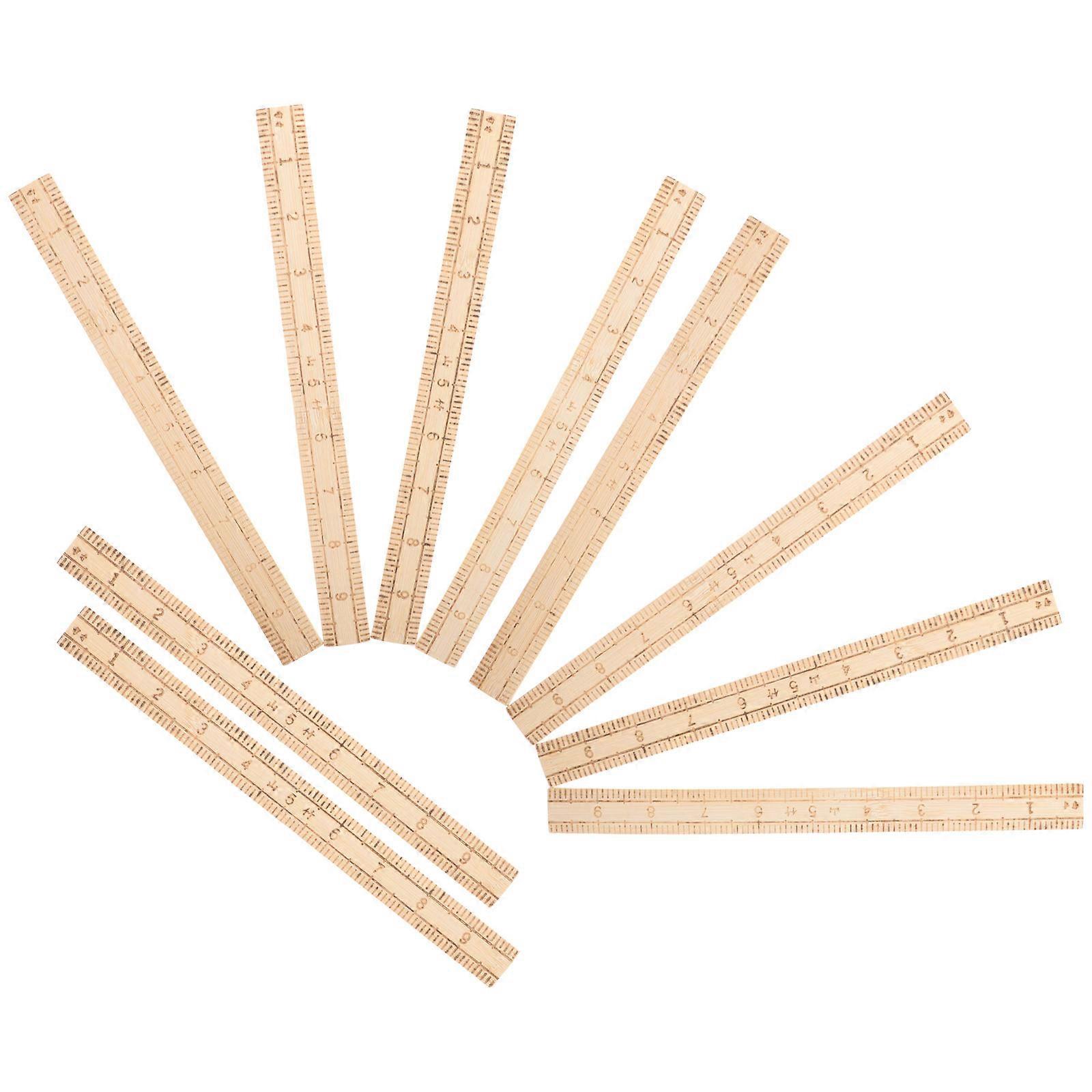 Portable Bamboo Sewing Ruler Multi-Function Straight Rulers for 20Pcs